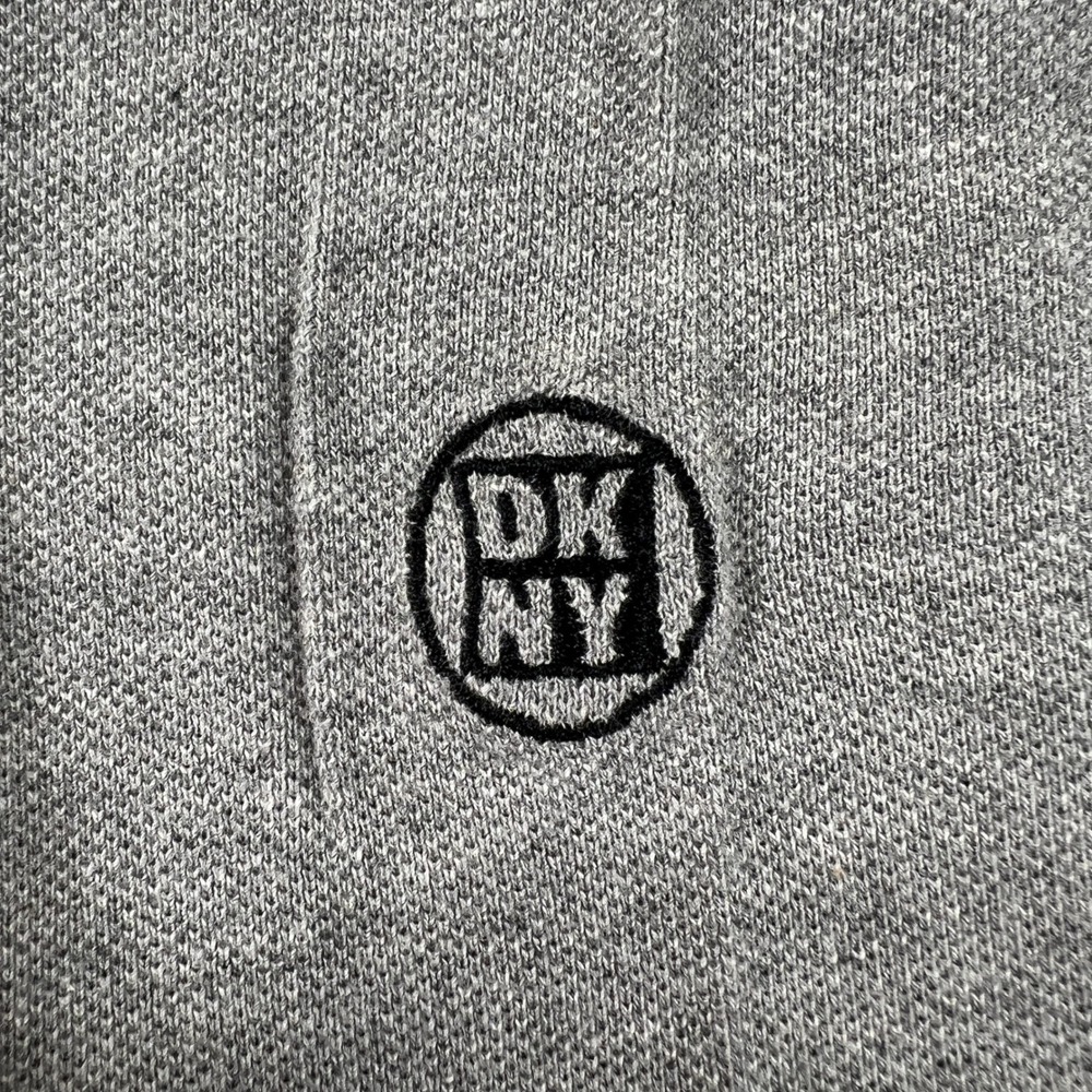 DKNY Polo Shirt Men's XL Grey Short Sleeve Tipped Collar Logo USA VTG NWT - Picture 4 of 12
